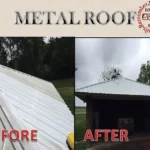 Metal Roof After Pressure Wash and before pressure wash